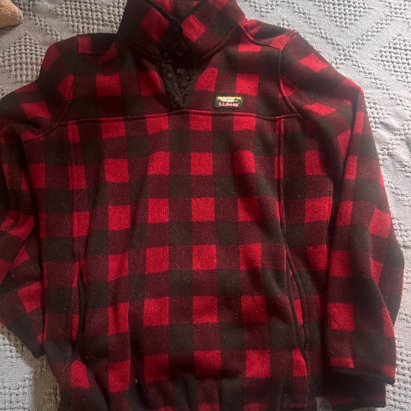 L.L. Bean womens better sweater fleece Plaid Sweater size large plaid - Picture 2 of 3